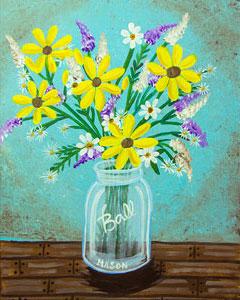 country bouquet canvas painting