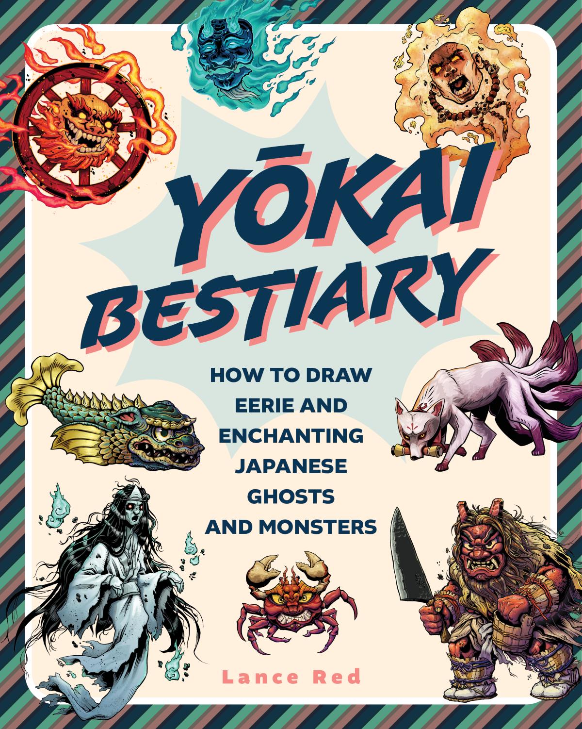 cover of book Yokai Bestiary, with images of creatures from Japanese folklore