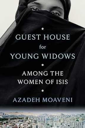 Close-up of woman's face mostly covered by hijab, with title "Guest House for Young Widows"